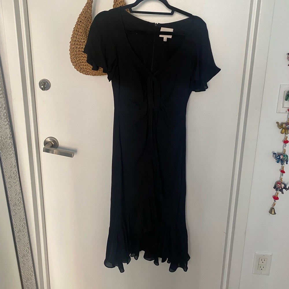 Cinq a Sept Black front tie dress